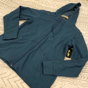 Cascade Sport Teal Blue Green Zip Up Hooded Sweatshirt